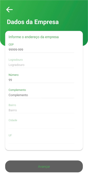 Tela do app Mapipay — passo 5: Endereço