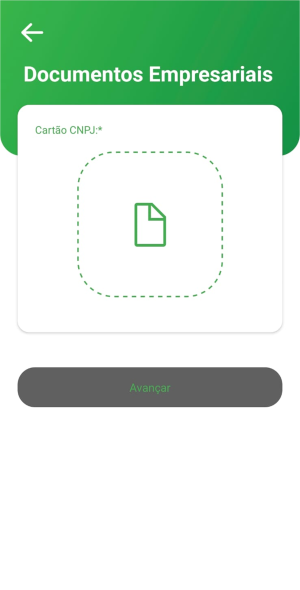 Tela do app Mapipay — passo 6: Documentos da empresa