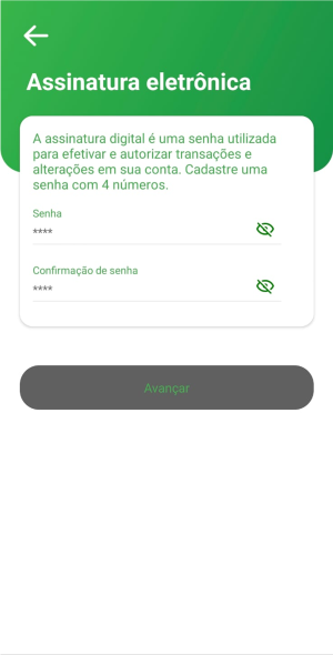 Tela do app Mapipay — passo 9: Assinatura eletrônica