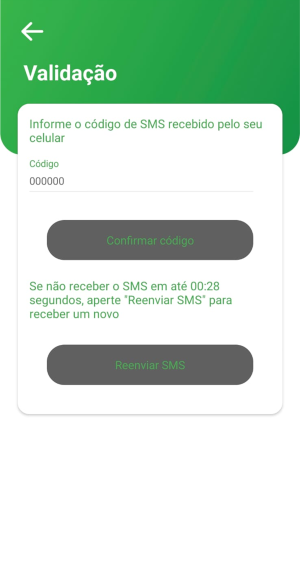 Tela do app Mapipay — passo 3: Validação de segurança